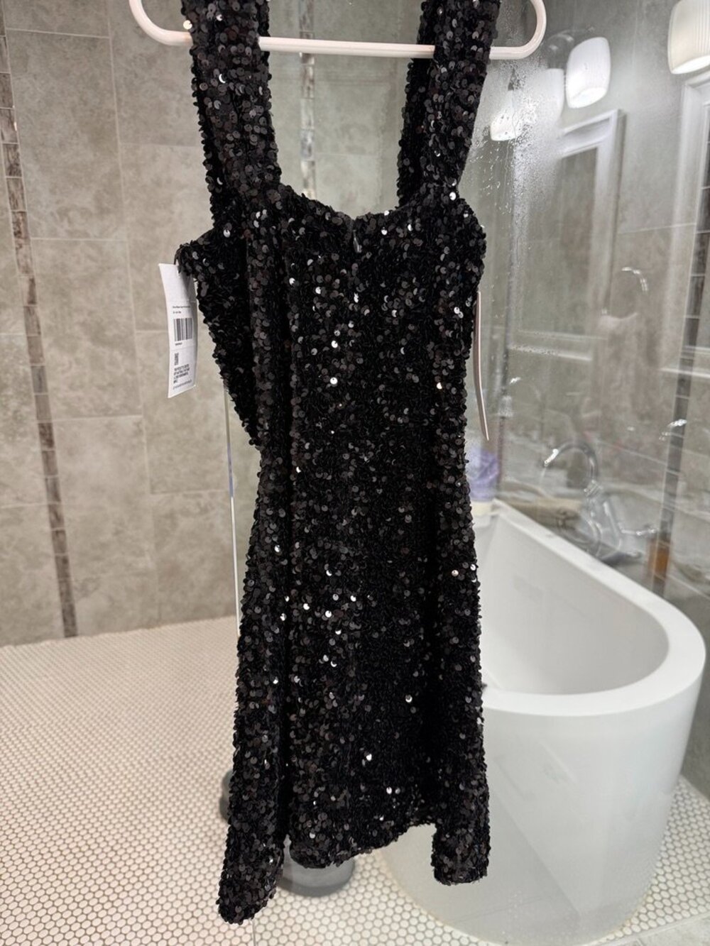 Princess Polly Black Sequin Mini Dress- Size 0 *NWT Homecoming Dress - Picture 8 of 8